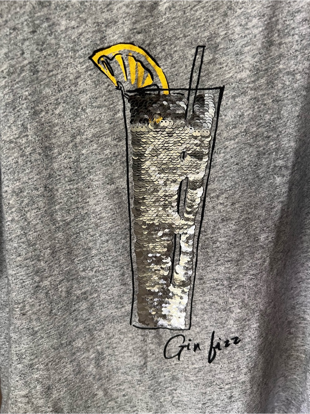 J. Crew Heather Gray Crewneck gin and fizz sequin tee - Picture 3 of 5